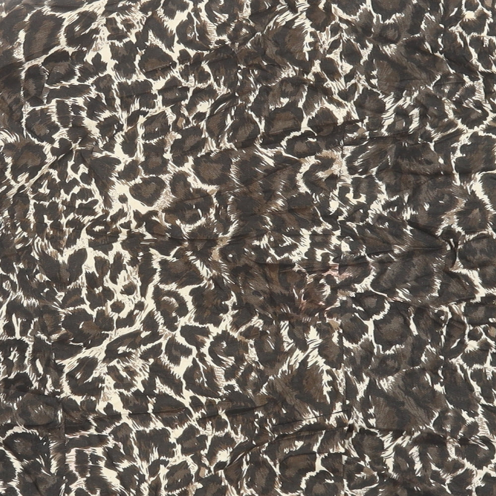 Atmosphere Womens Brown Animal Print Jacket Size 18 Button