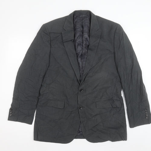 Greenwood Mens Grey Polyester Jacket Suit Jacket Size 40