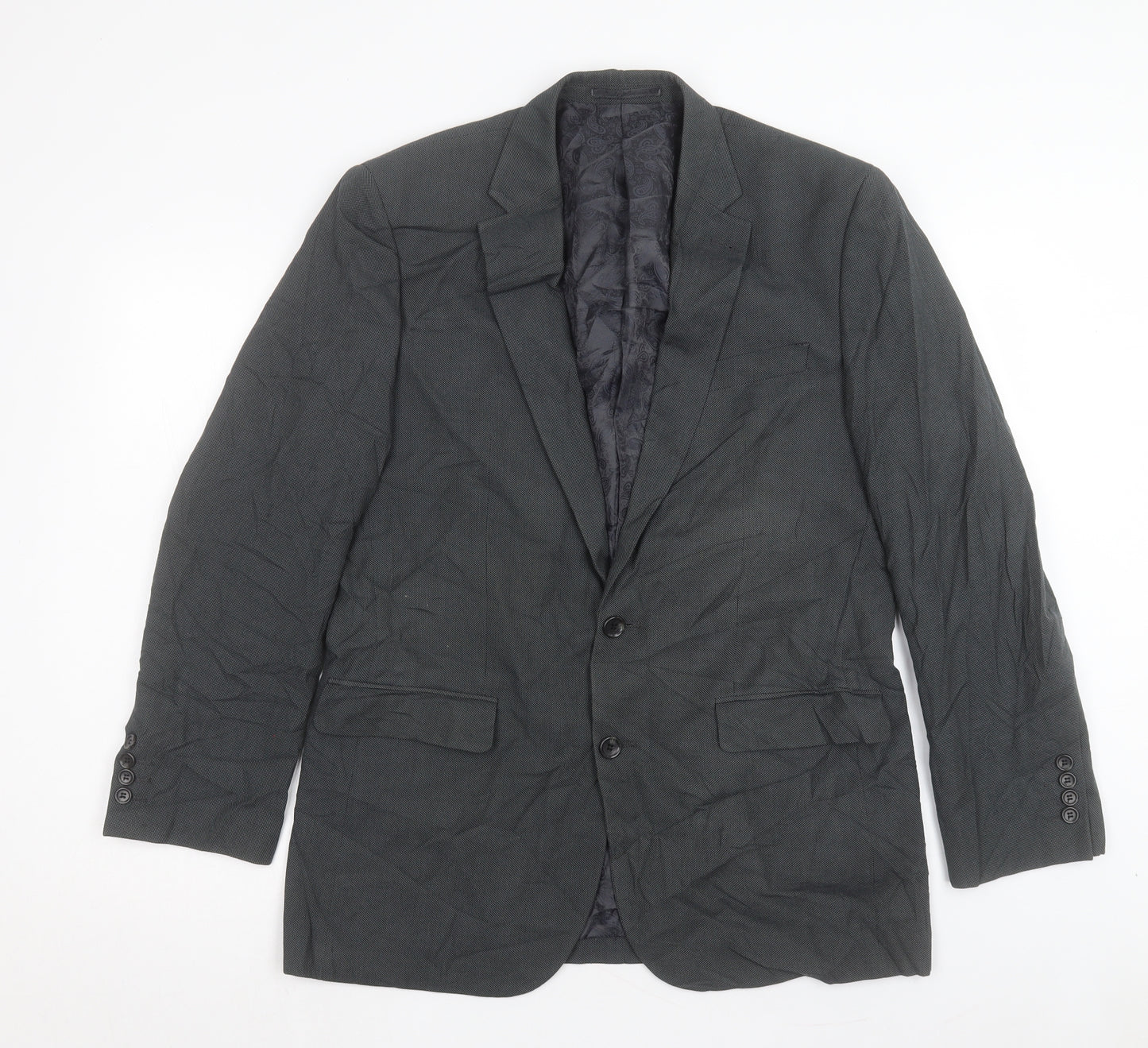 Greenwood Mens Grey Polyester Jacket Suit Jacket Size 40