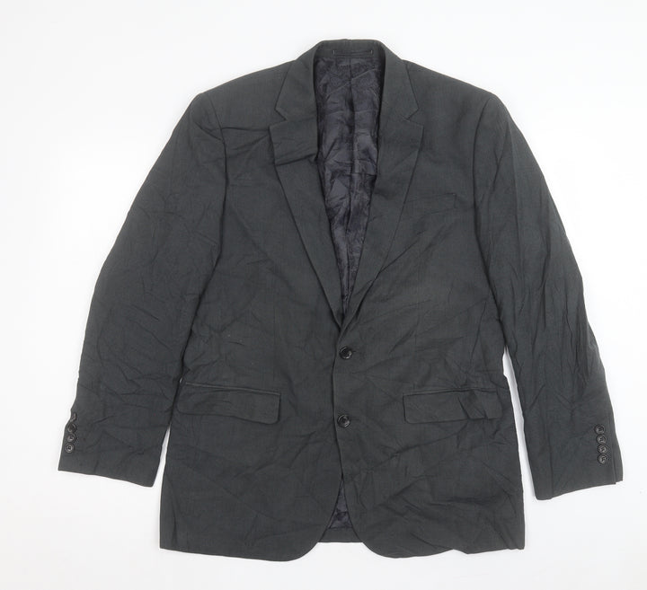 Greenwood Mens Grey Polyester Jacket Suit Jacket Size 40