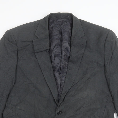Greenwood Mens Grey Polyester Jacket Suit Jacket Size 40