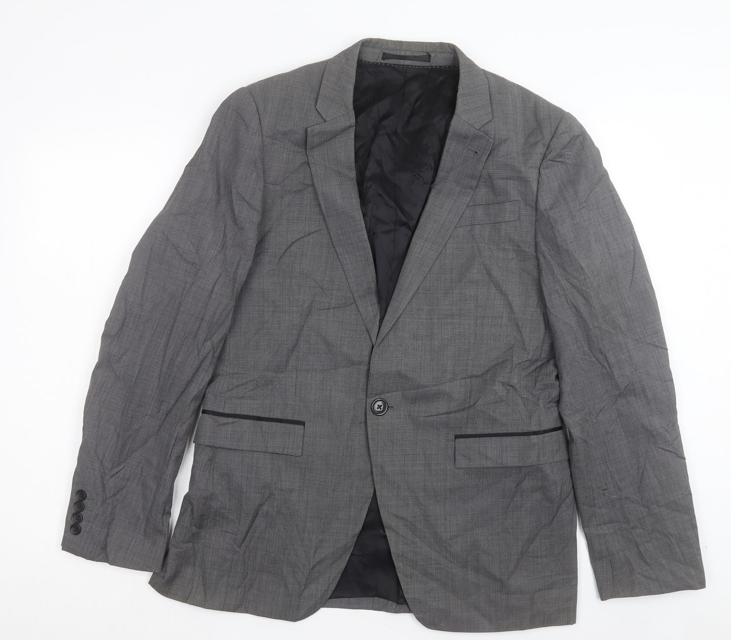 Topman Mens Grey Polyester Jacket Suit Jacket Size 40