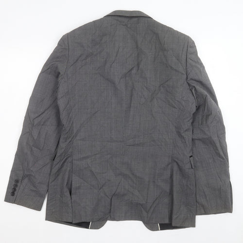 Topman Mens Grey Polyester Jacket Suit Jacket Size 40