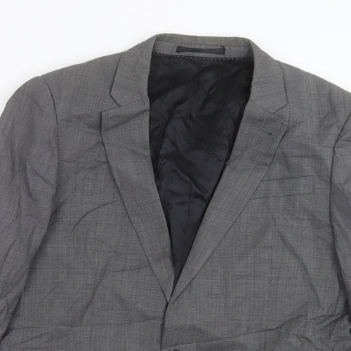 Topman Mens Grey Polyester Jacket Suit Jacket Size 40