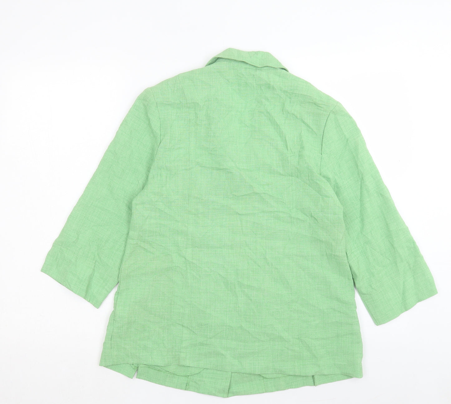 Oscar B. Womens Green Jacket Blazer Size 10 Button