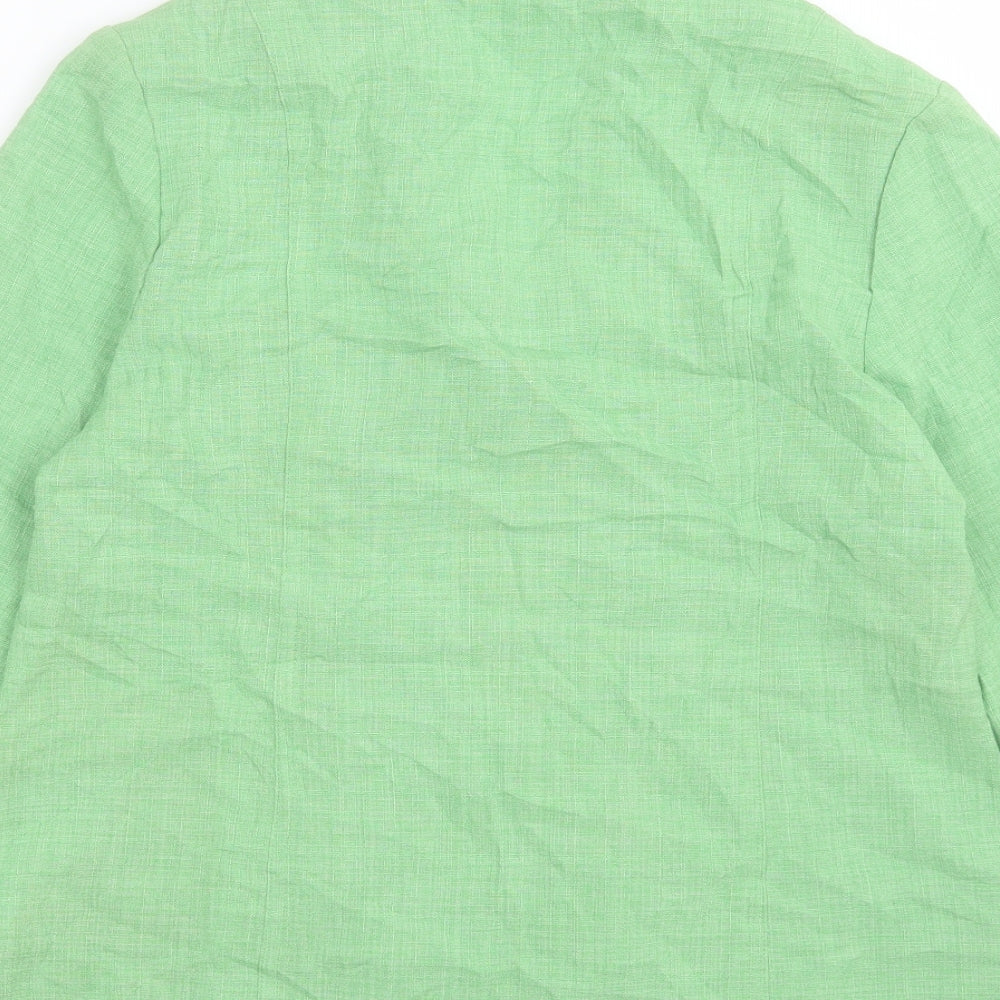 Oscar B. Womens Green Jacket Blazer Size 10 Button