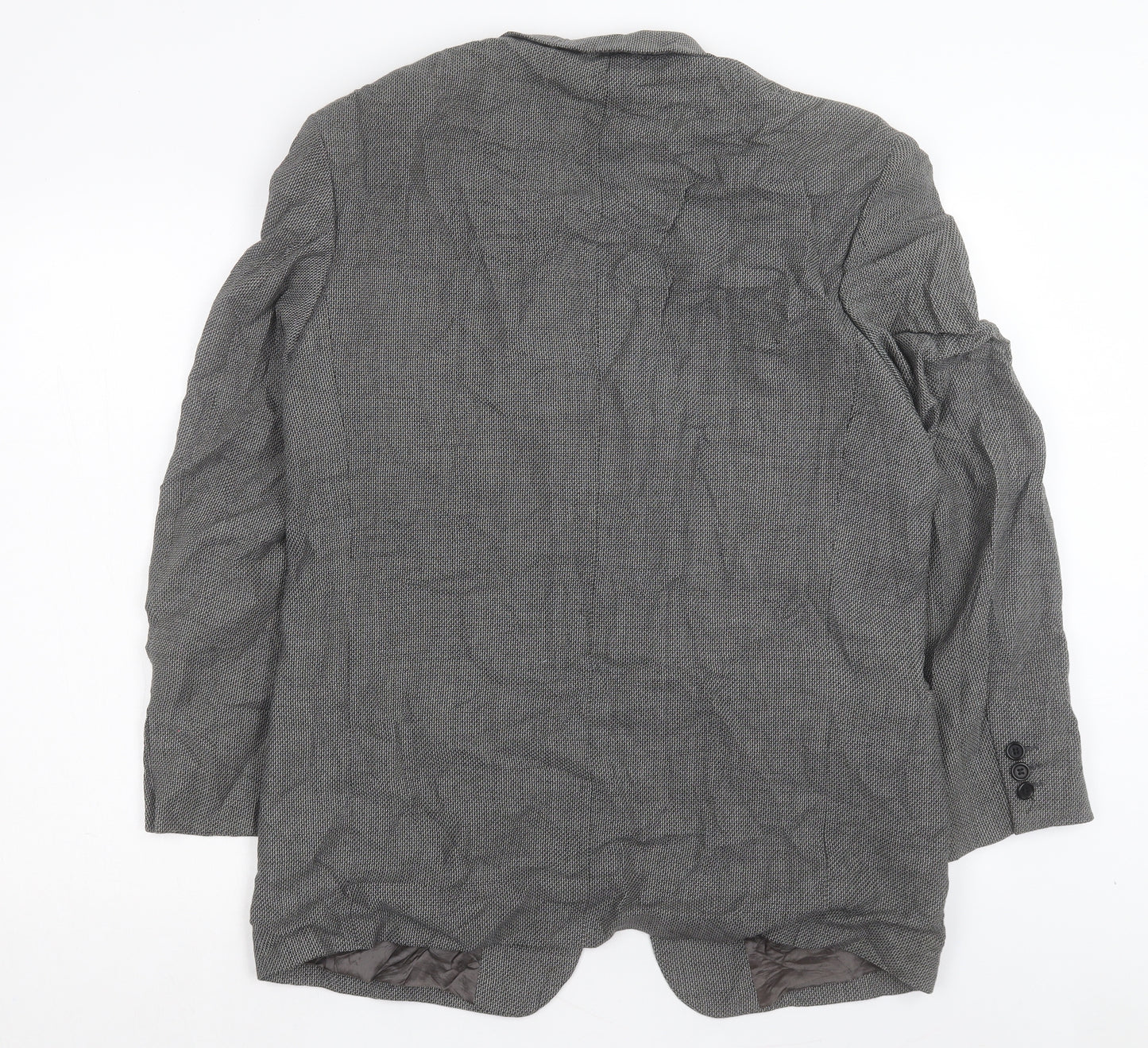 Copperstone Mens Grey Plaid Polyester Jacket Suit Jacket Size 40