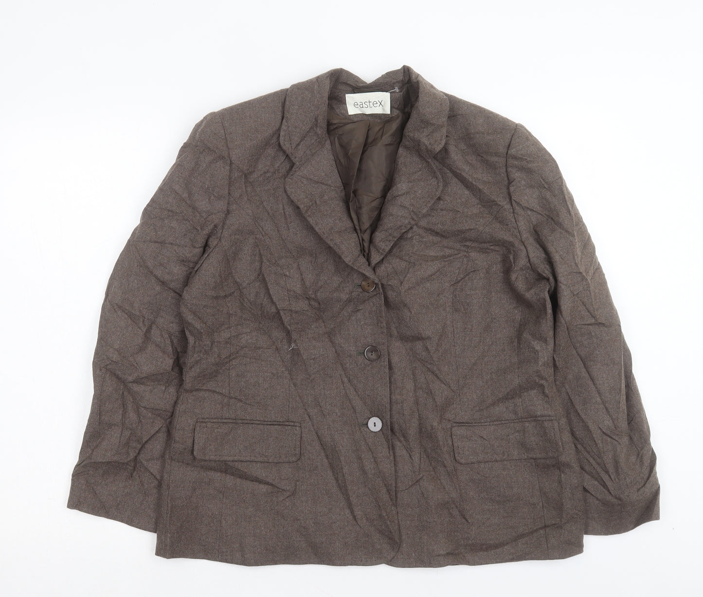 Eastex Womens Brown Jacket Blazer Size 14 Button
