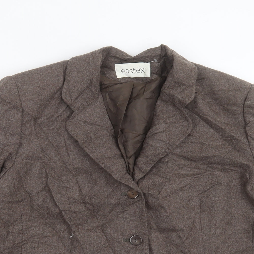 Eastex Womens Brown Jacket Blazer Size 14 Button