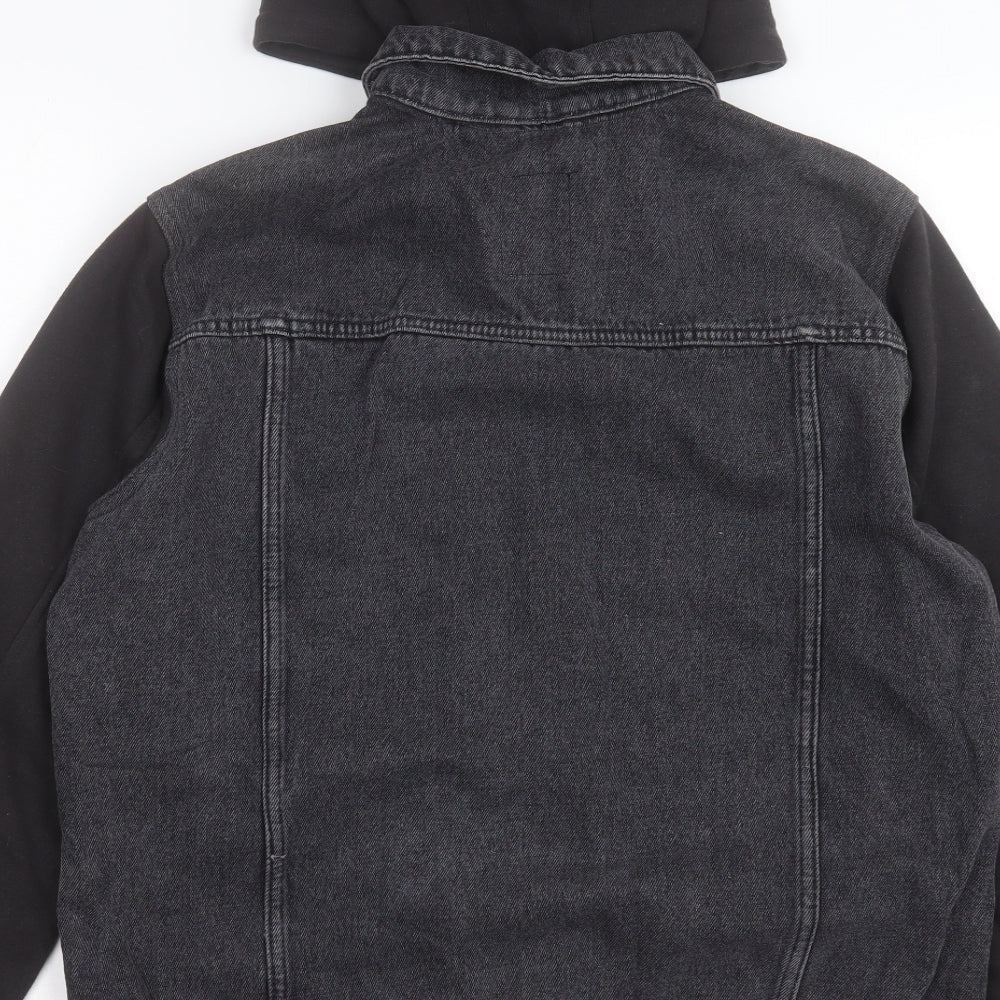 New Look Mens Black Jacket Size L Button