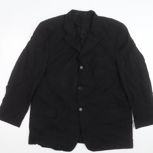 Simon Berwin Mens Black Wool Jacket Suit Jacket Size 44