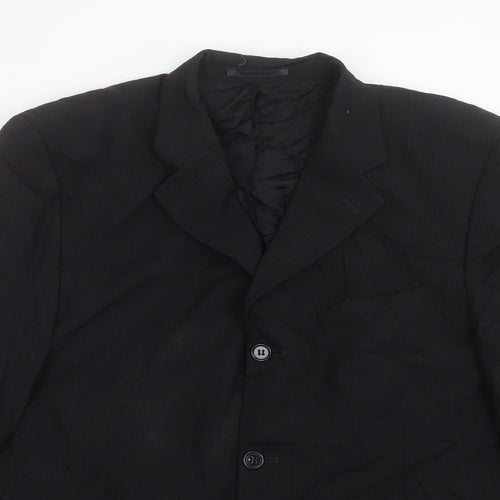 Simon Berwin Mens Black Wool Jacket Suit Jacket Size 44