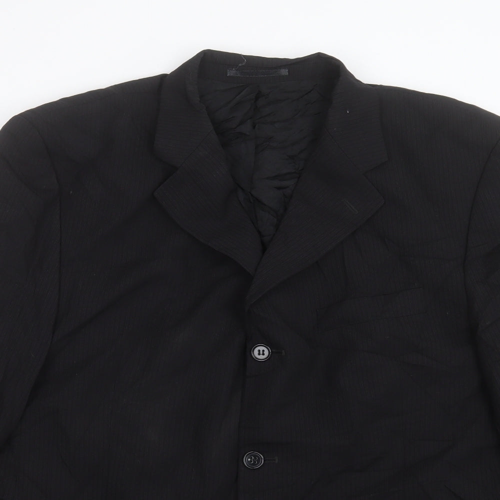 Simon Berwin Mens Black Wool Jacket Suit Jacket Size 44