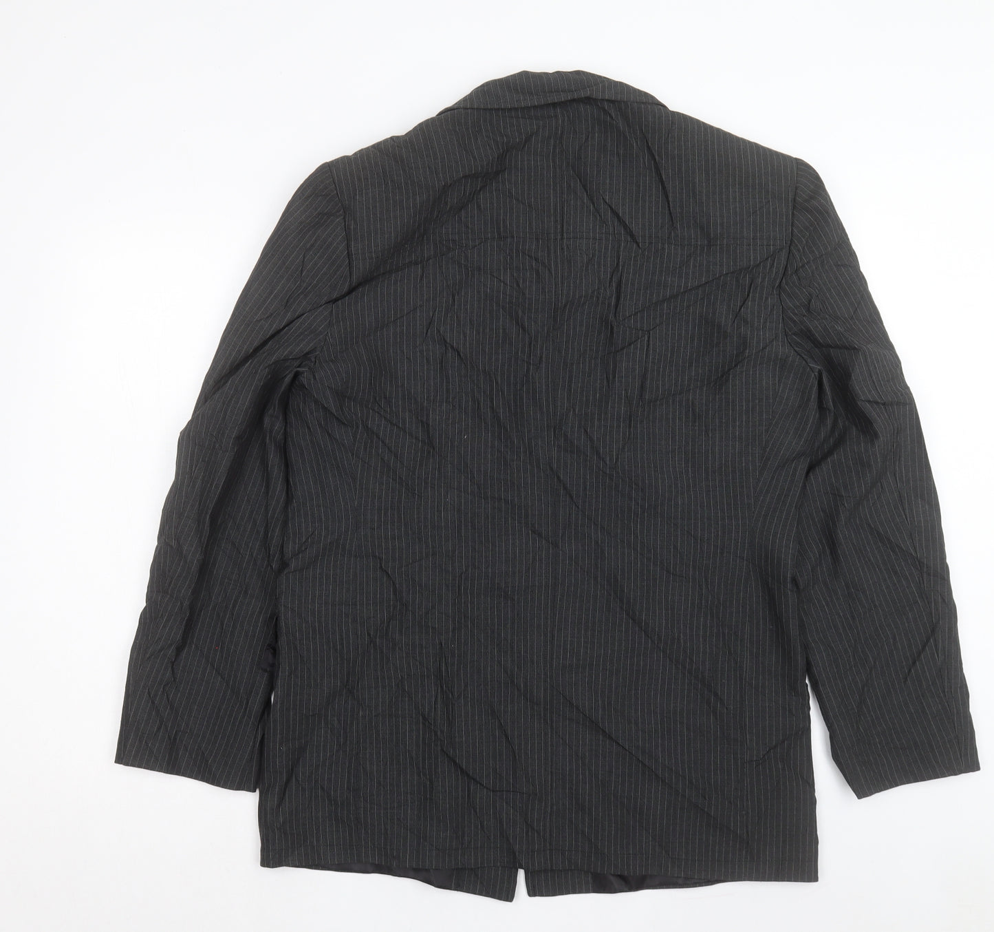 Kit Mens Grey Striped Jacket Blazer Size 40 Button