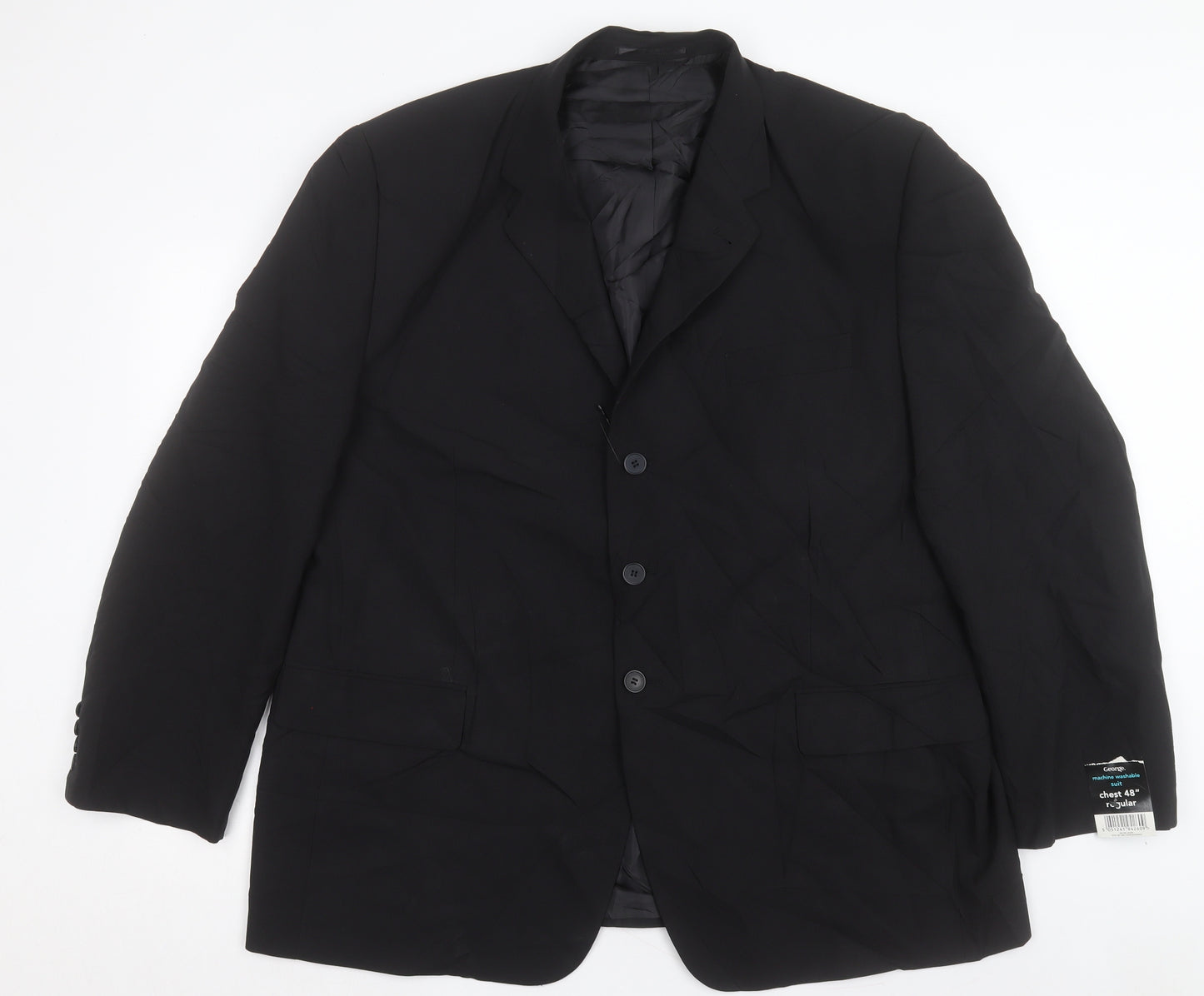 George Mens Black Polyacrylate Fibre Jacket Suit Jacket Size 48