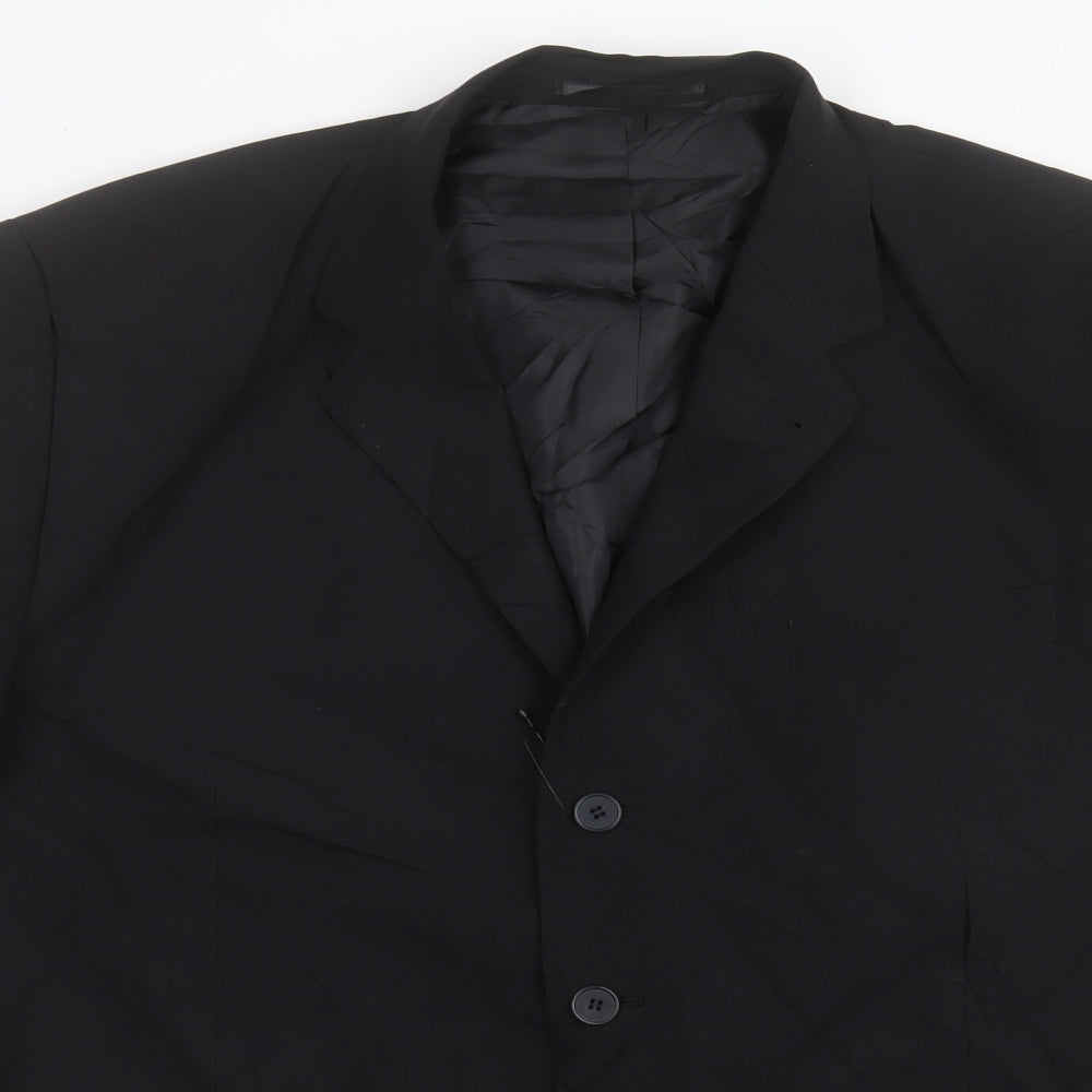 George Mens Black Polyacrylate Fibre Jacket Suit Jacket Size 48
