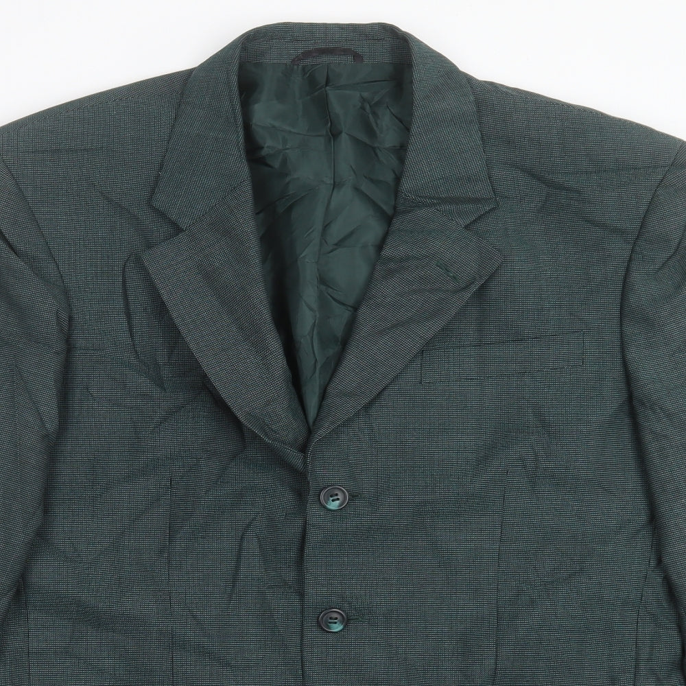 Dimensions Mens Green Polyacrylate Fibre Jacket Suit Jacket Size 36