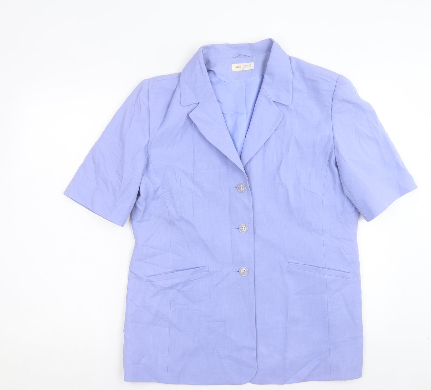 Bonmarché Womens Purple Jacket Blazer Size 14 Button