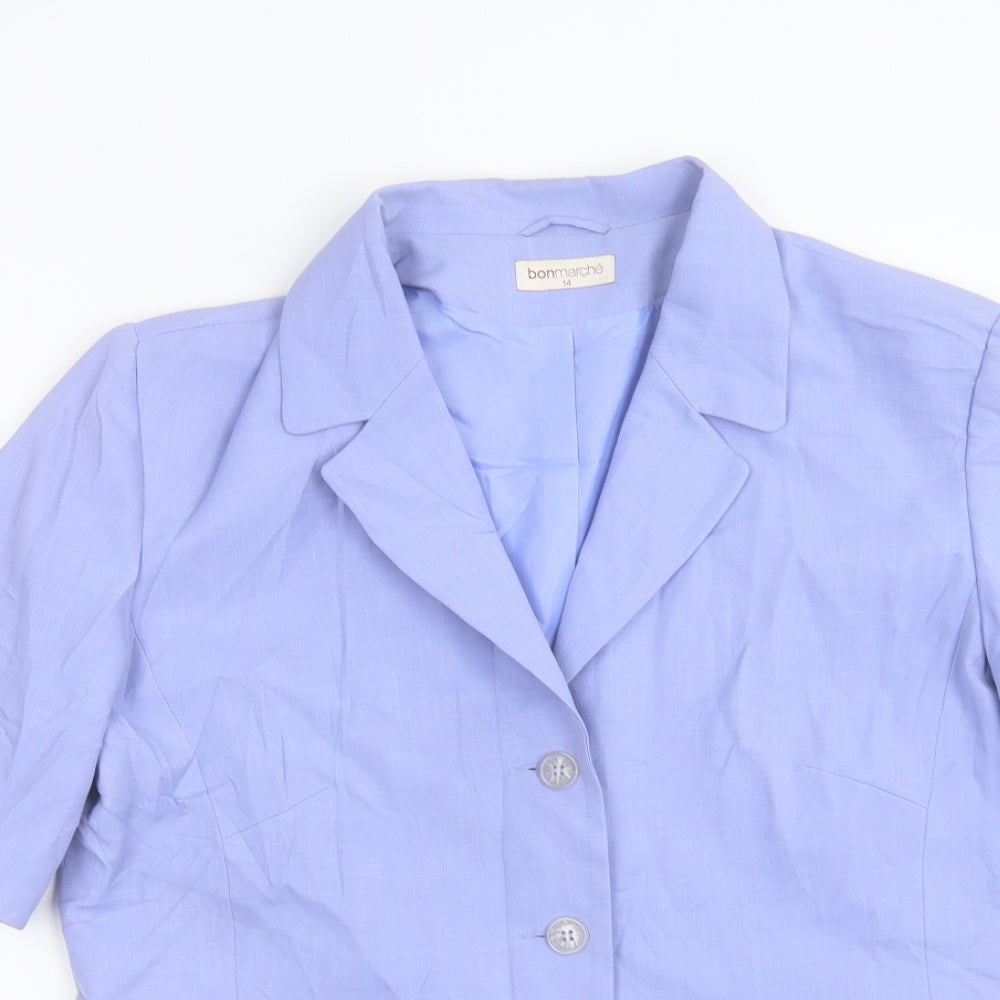 Bonmarché Womens Purple Jacket Blazer Size 14 Button