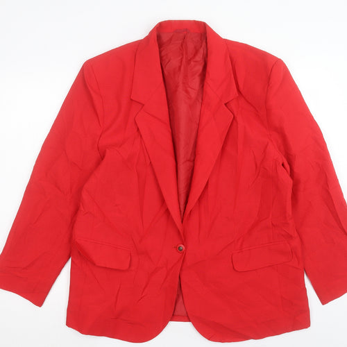 Littlewoods Womens Red Jacket Blazer Size 2 Button