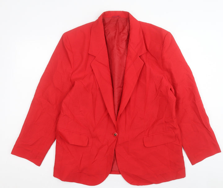 Littlewoods Womens Red Jacket Blazer Size 2 Button