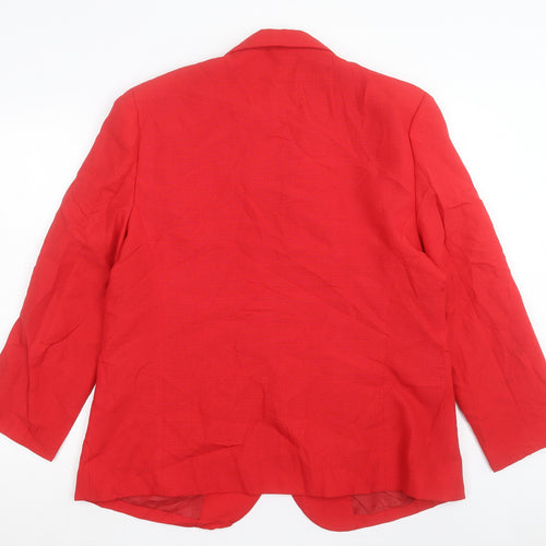 Littlewoods Womens Red Jacket Blazer Size 2 Button