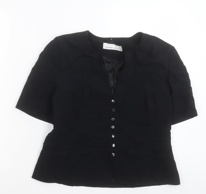 Country Casuals Womens Black Jacket Blazer Size 12 Button