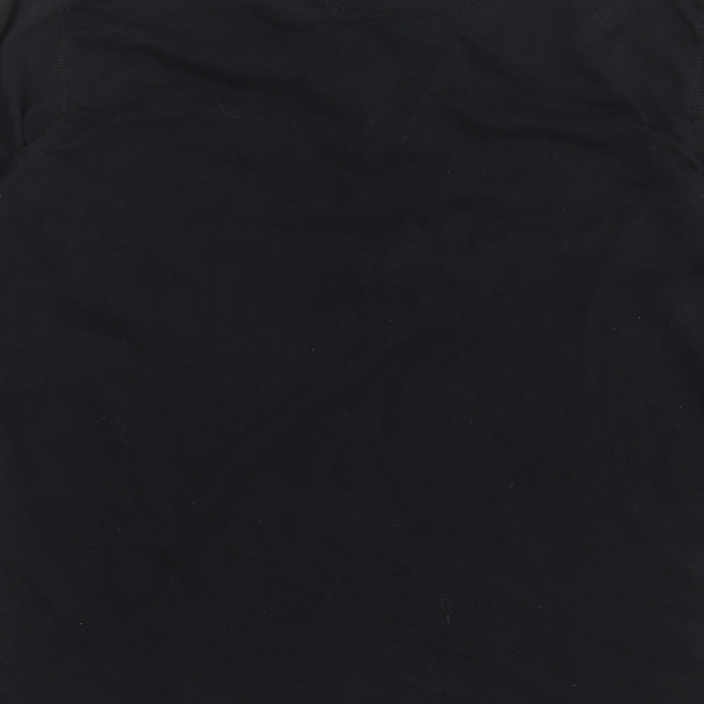 Penshoppe Womens Black Cotton Basic T-Shirt Size L Henley