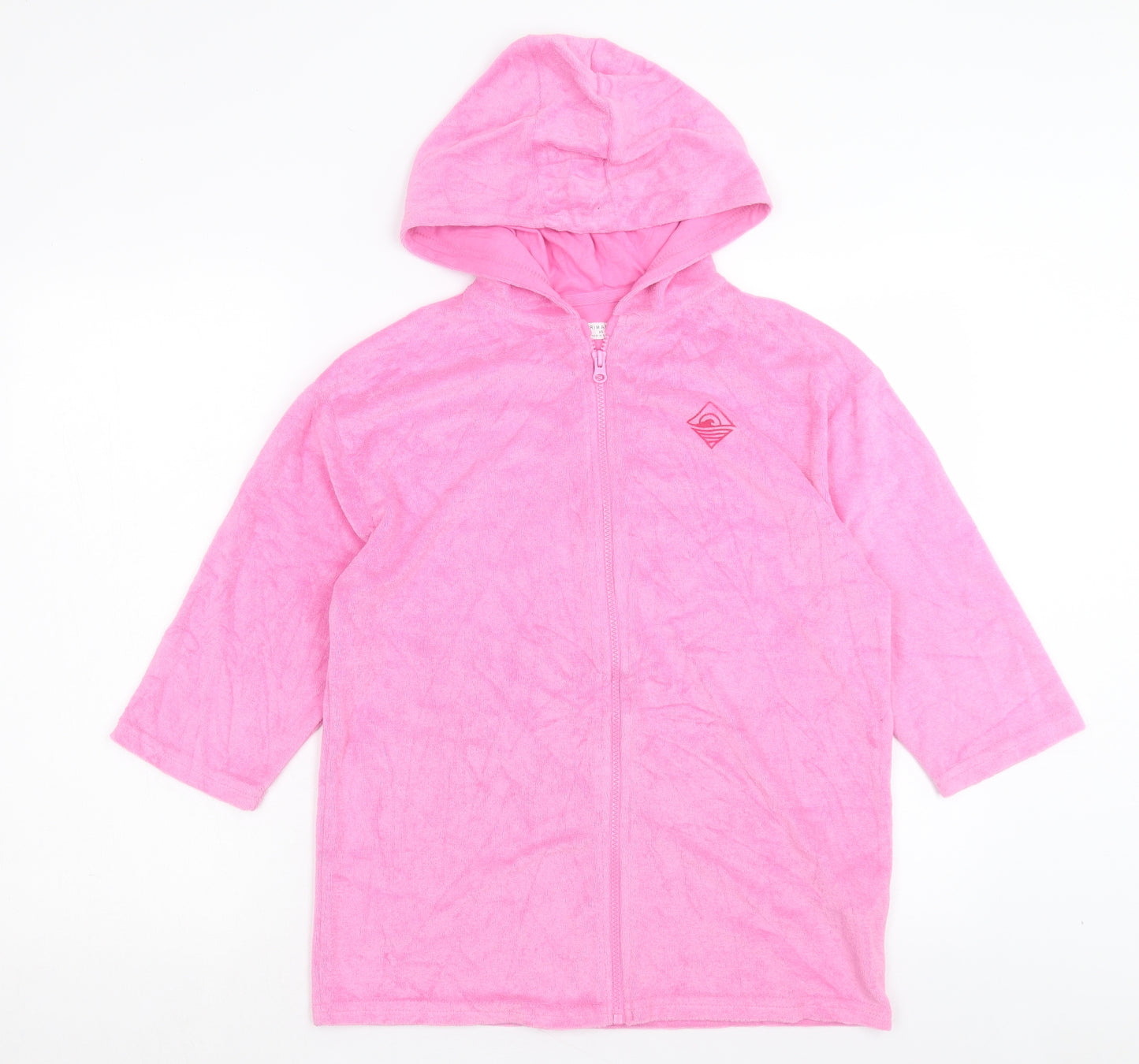 Primark Womens Pink Cotton Full Zip Hoodie Size XS Zip - Beach Hoodie