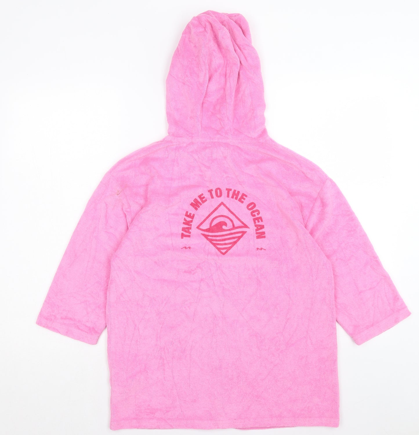Primark Womens Pink Cotton Full Zip Hoodie Size XS Zip - Beach Hoodie