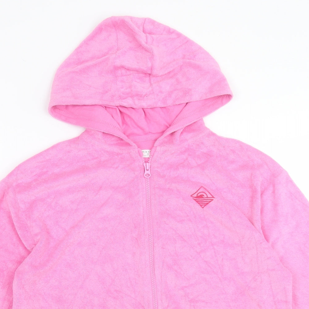 Primark Womens Pink Cotton Full Zip Hoodie Size XS Zip - Beach Hoodie