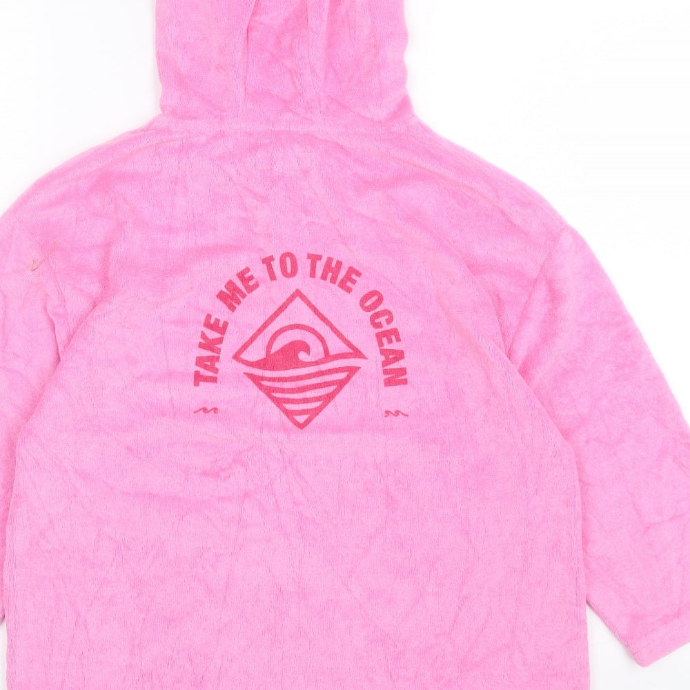 Primark Womens Pink Cotton Full Zip Hoodie Size XS Zip - Beach Hoodie