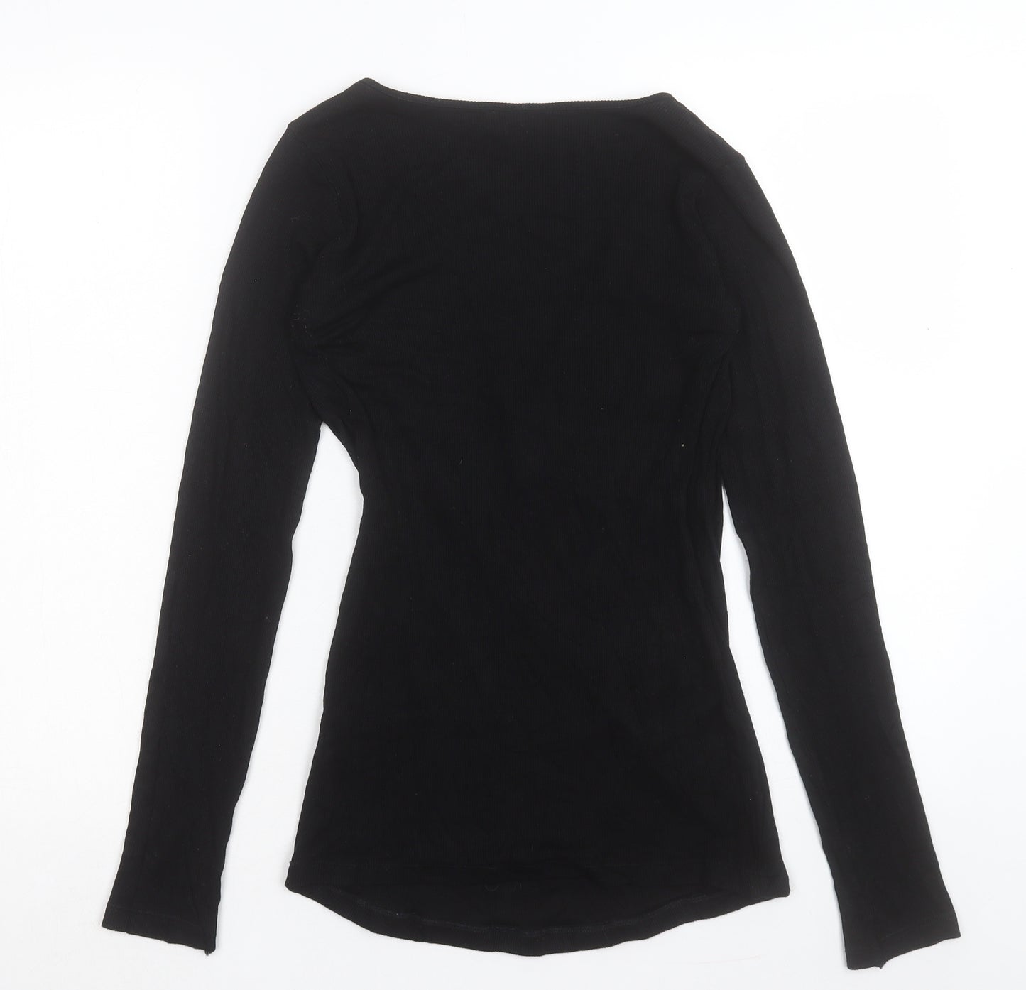 ASOS Womens Black Viscose Wrap T-Shirt Size 8 V-Neck