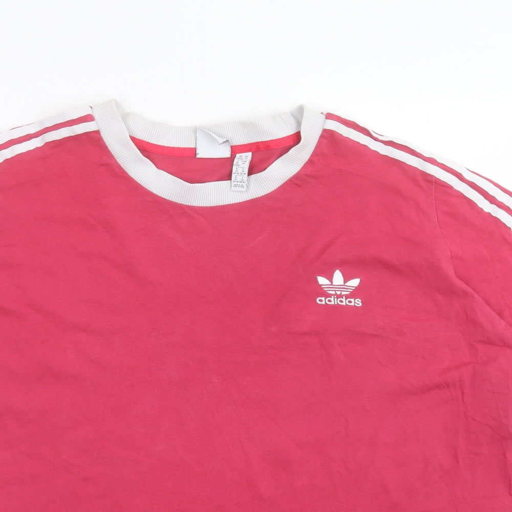 adidas Womens Pink Cotton Basic T-Shirt Size 3XL Crew Neck