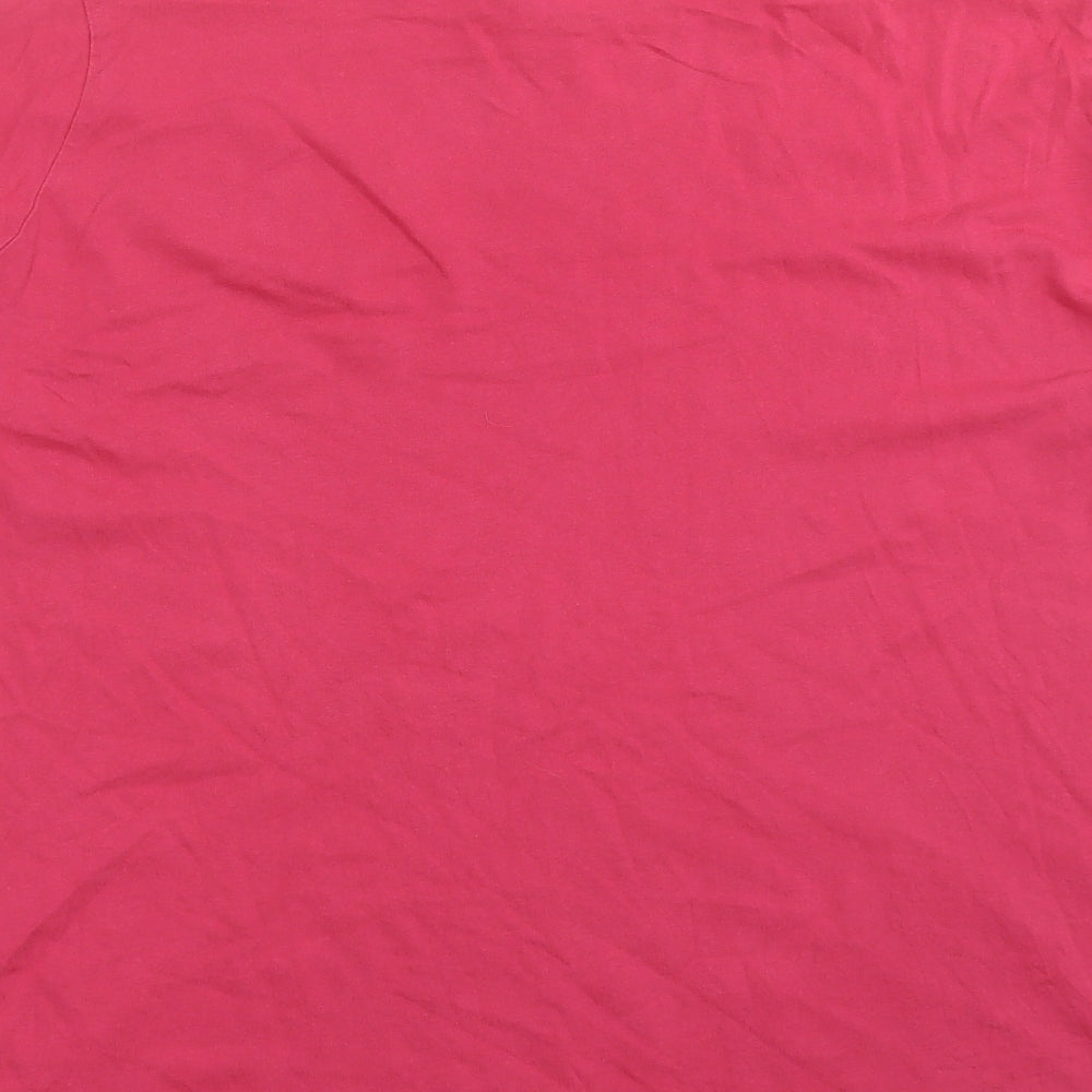 adidas Womens Pink Cotton Basic T-Shirt Size 3XL Crew Neck