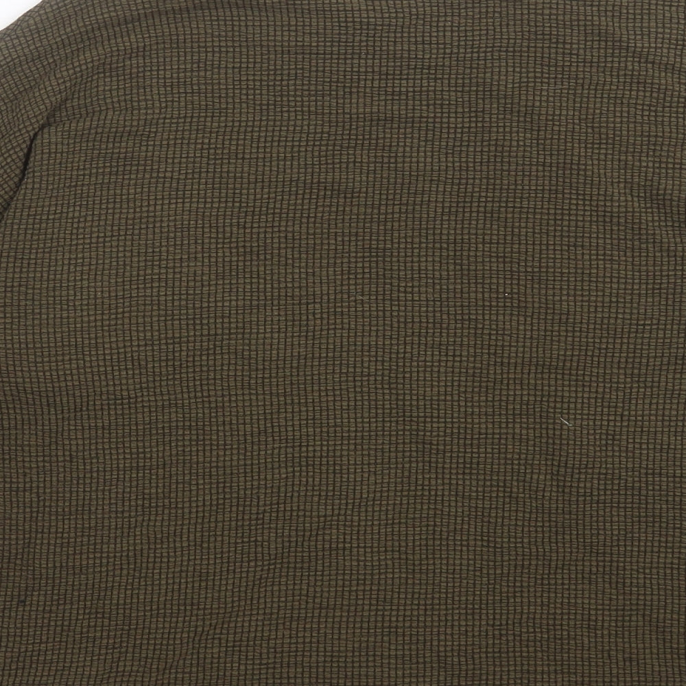 Zara Womens Green Polyester Basic T-Shirt Size M Crew Neck