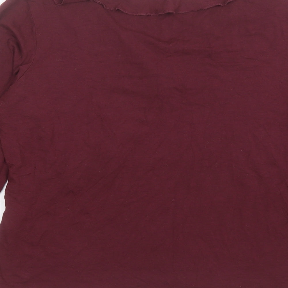 Apart Womens Purple Viscose Basic T-Shirt Size 16 V-Neck