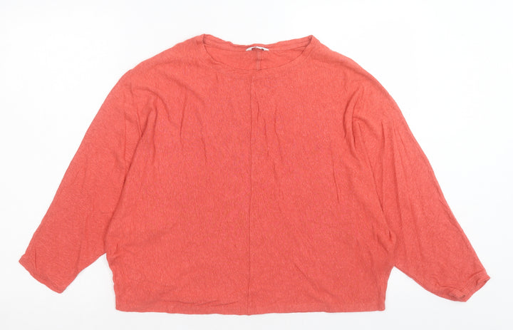 M&Co Womens Pink Viscose Basic T-Shirt Size 12 Crew Neck