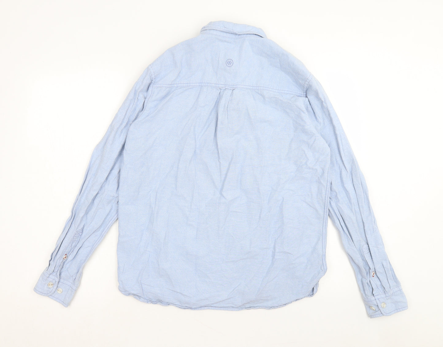 Fat Face Mens Blue Cotton Button-Up Size M Collared Button - Pocket Detail