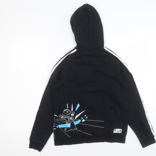 addias Boys Black Cotton Full Zip Hoodie Size 11-12 Years Zip - London Olympics