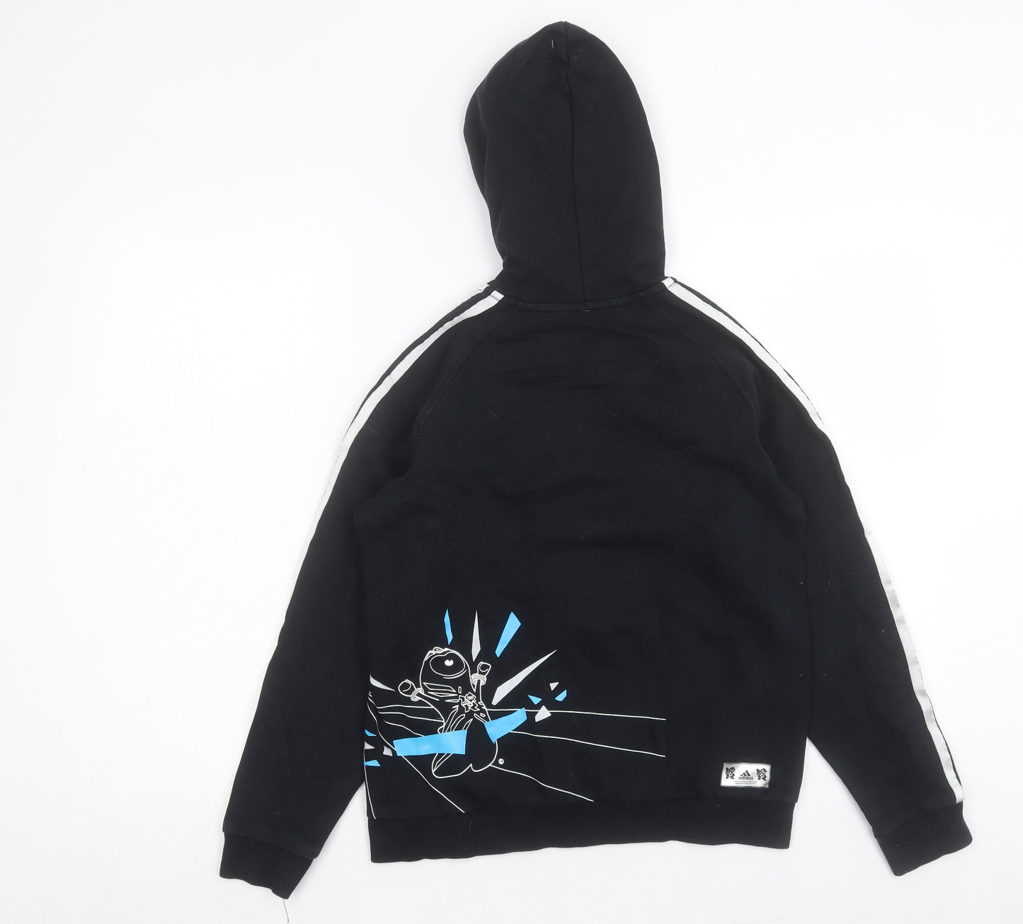 addias Boys Black Cotton Full Zip Hoodie Size 11-12 Years Zip - London Olympics