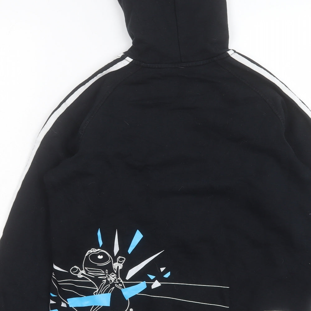 addias Boys Black Cotton Full Zip Hoodie Size 11-12 Years Zip - London Olympics