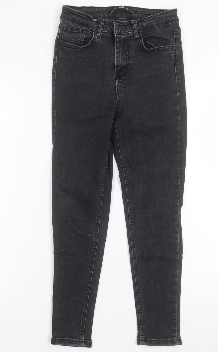 addax Womens Black Cotton Skinny Jeans Size 6 L24 in Regular Button
