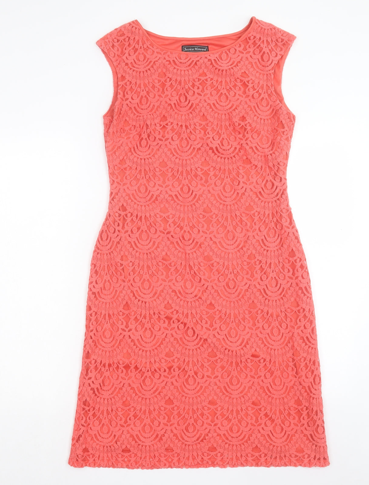 Jessica Howard Womens Pink Polyester Sheath Size 12 Boat Neck Pullover