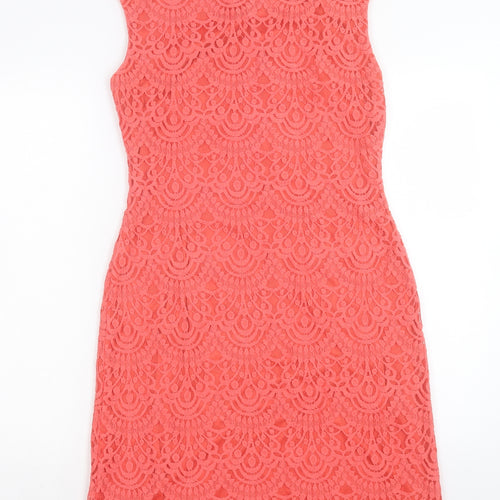 Jessica Howard Womens Pink Polyester Sheath Size 12 Boat Neck Pullover