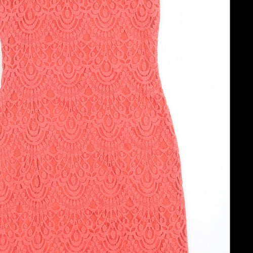 Jessica Howard Womens Pink Polyester Sheath Size 12 Boat Neck Pullover