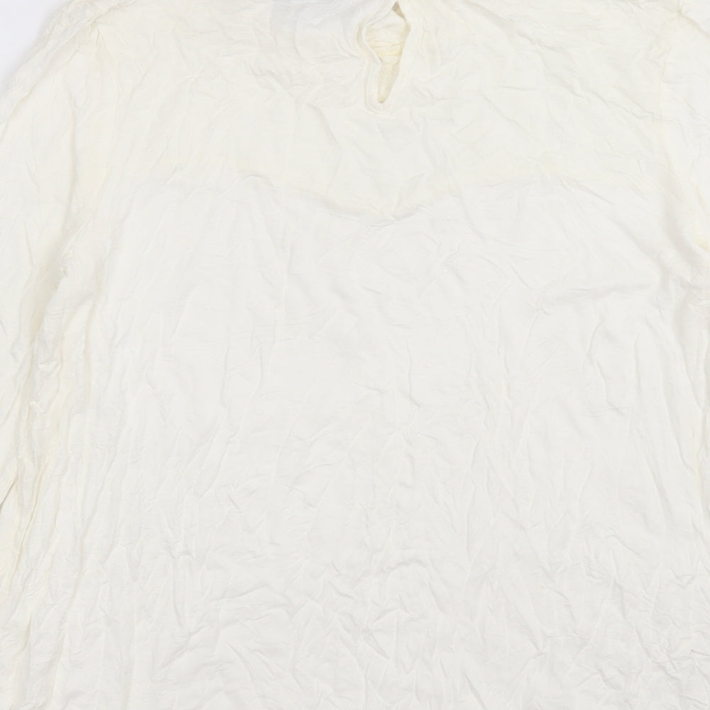 NEXT Womens White Cotton Basic T-Shirt Size 16 Round Neck