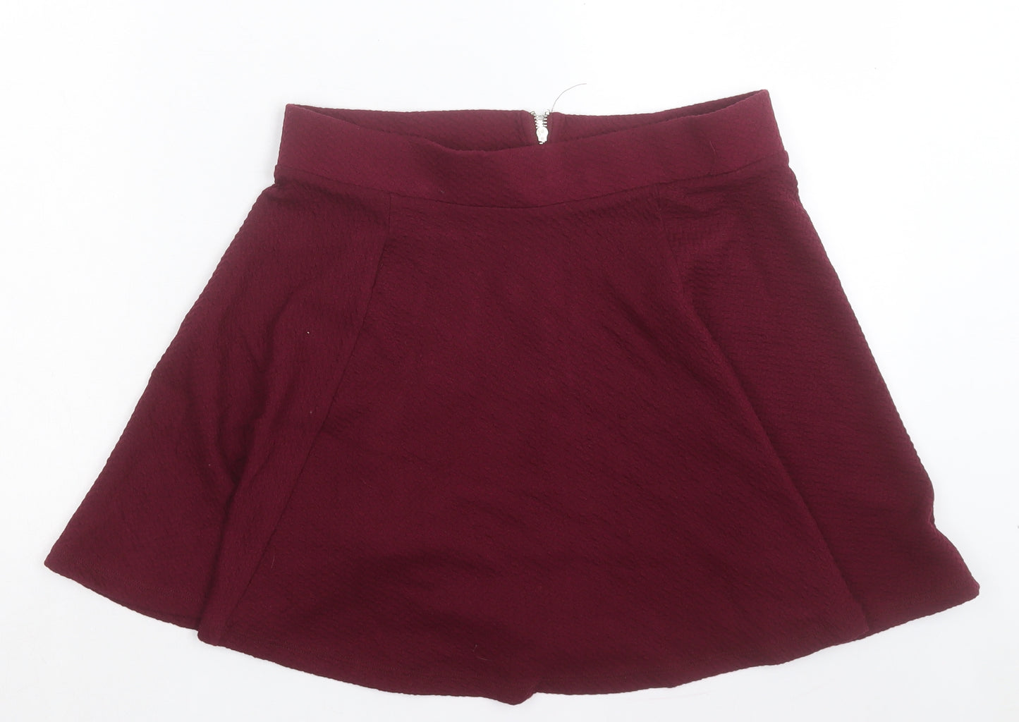 H&M Womens Purple Cotton Skater Skirt Size M Zip