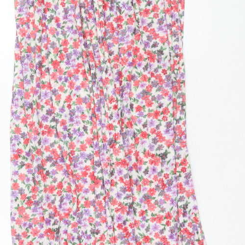 Rare Womens Multicoloured Floral Cotton A-Line Size 8 Off the Shoulder Pullover - Bandeau Dress