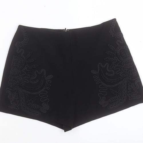 FOREVER 21 Womens Black Paisley Polyester Boyfriend Shorts Size M L3 in Regular Zip